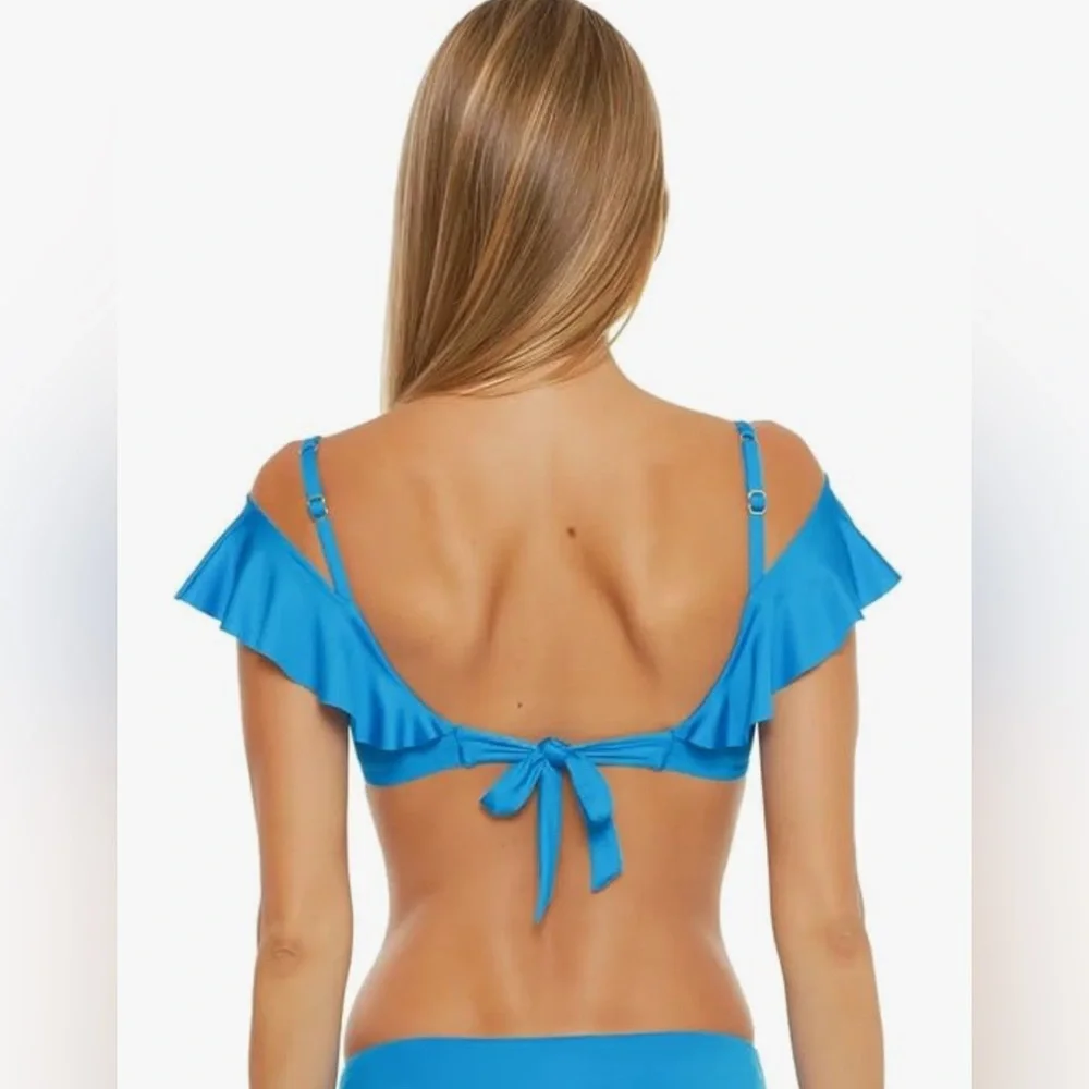 NWT [Trina Turk] Monaco Ruffled Underwire Bikini Top in Adriatic Blue Women’s 12 - Picture 9 of 11
